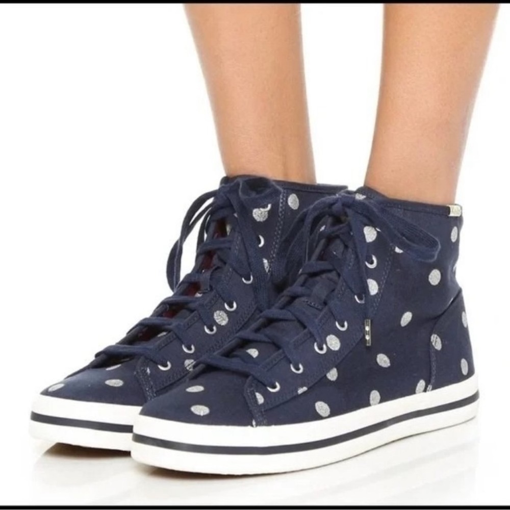 Keds x Kate Spade Dori Navy Polka Dot High Top Sneakers